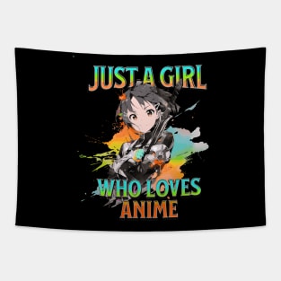 Just A Girl Who Loves Anime 5 Cute Anime Girl Anime Lover Tapestry