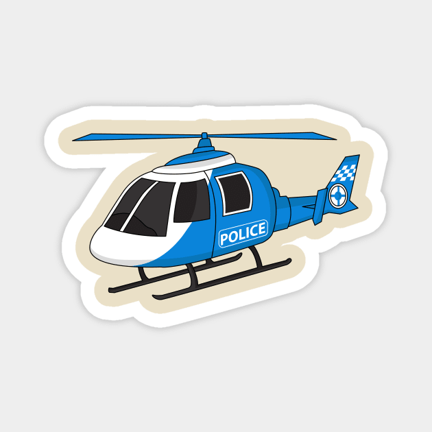 Cute police department helicopter chopper cartoon Magnet by Cartoons of fun