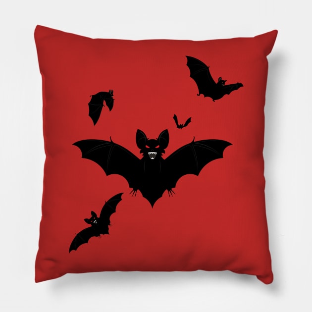 Halloween Bats Pillow by AnnArtshock