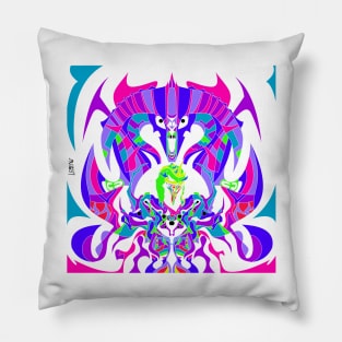 nazgul ecopop monster with hollow kaiju in totonac mexican patterns art Pillow