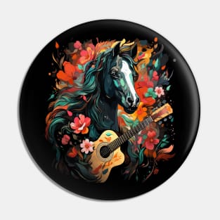 Horse Playing Guitar Pin