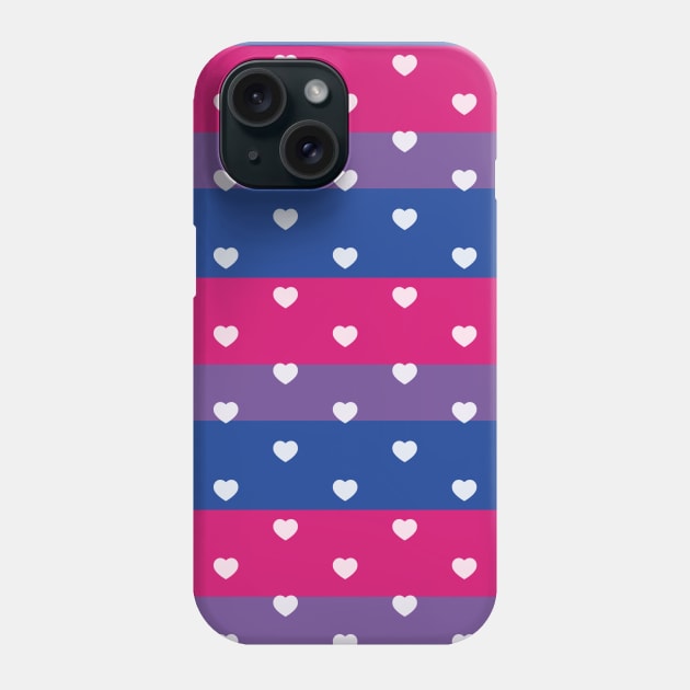 Bi Pride Bisexual Pride Colors Hearts Flag Phone Case by mindeverykind