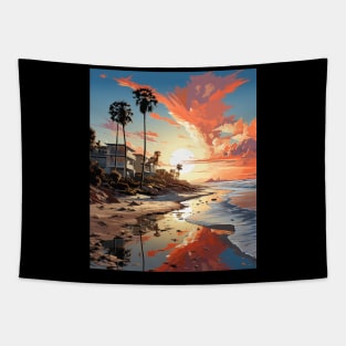 Panama City Beach Florida summer palm vacation pop art Tapestry