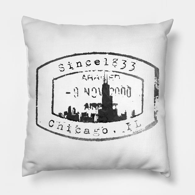 Chicago Pillow by KnuckleTonic