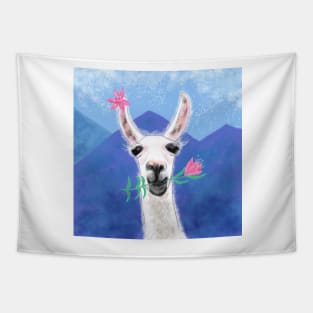 Llama Yama Flowerama Tapestry