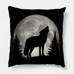 Howling Wolf wild animal in the forest Pillow