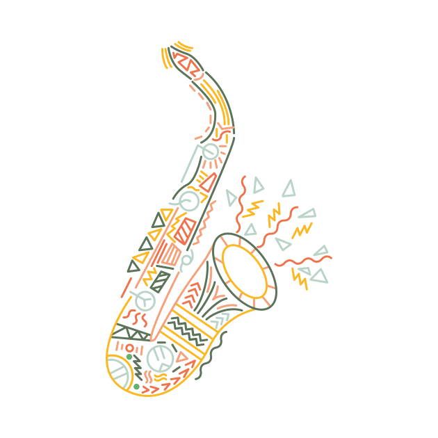 Saxophone Vibrant Colours by JDP Designs