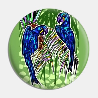 Blue Macaw couple Pin