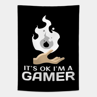 Its Ok Im A Gamer White Tapestry