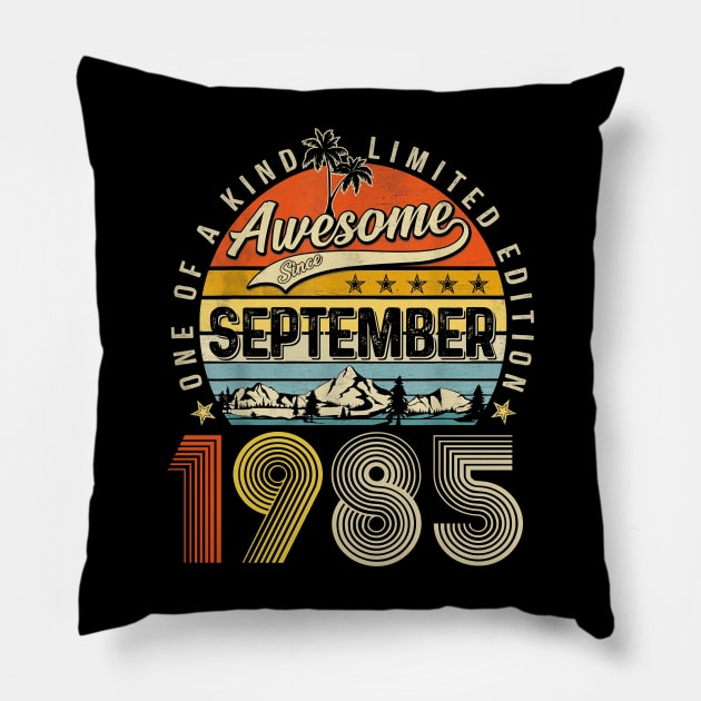 Awesome Since September 1985 Vintage 38th Birthday Pillow by Gearlds Leonia