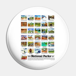 US National Parks I-Z, Watercolors Pin