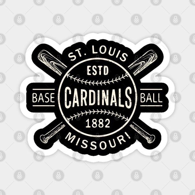 St. Louis Cardinals Bats & Ball by Buck Tee Magnet by Buck Tee