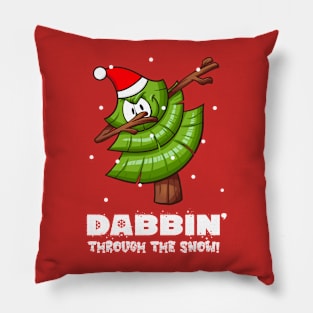 Dabbing Christmas Tree (on dark colors) Pillow