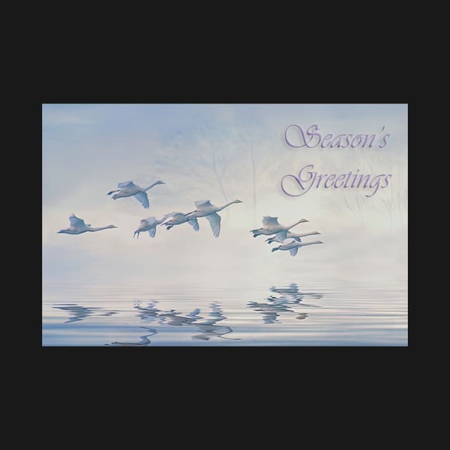 Swans Christmas card by Tarrby