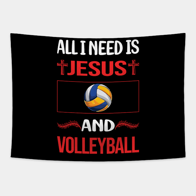 Funny Jesus Volleyball Tapestry by Happy Life