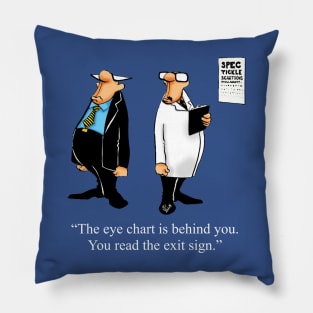 Funny Spectickles Optician Eye Test Humor Pillow