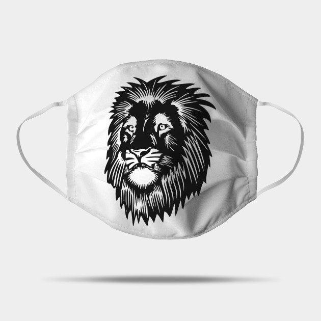 Lion Head Face Silhouette Lion Face Mask Teepublic