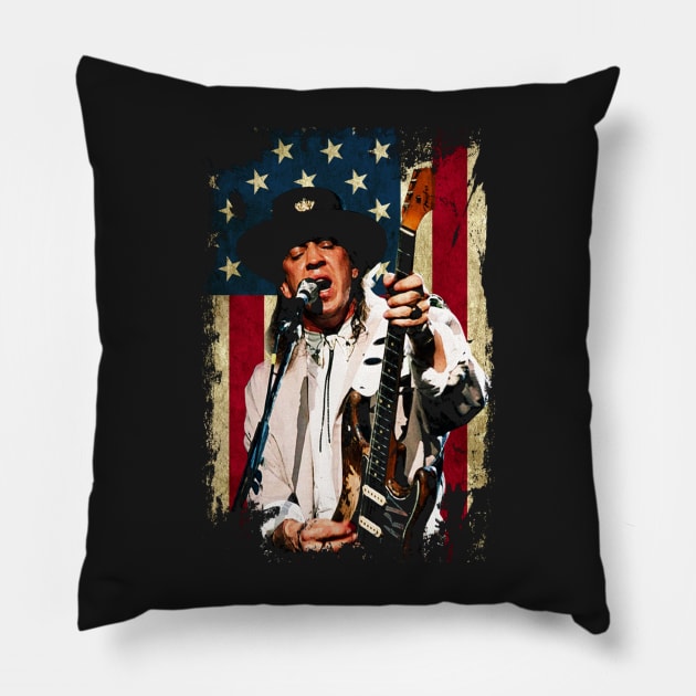 Stevie Ray Vaughan Pillow by xnewsomefiles