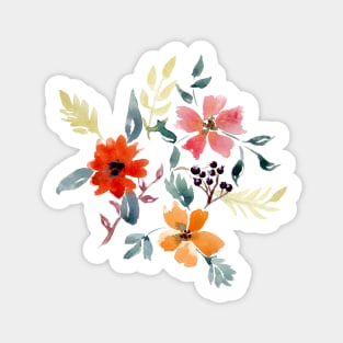 Watercolor Flowers Sticker Magnet