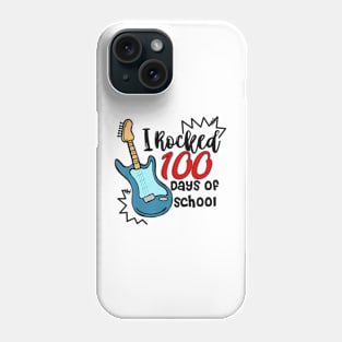 Kids I Rocked 100 Days Rocking 100 Days of School Guitar Boy Phone Case