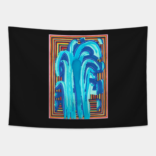 Abstract Fountain with Rainbows Tapestry by JaySnellingArt