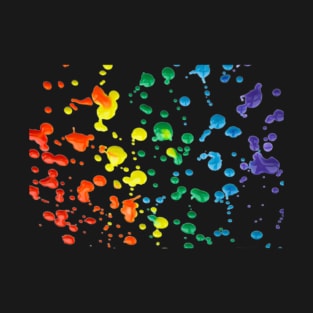 Rainbow Splatter Black T-Shirt