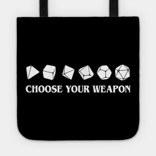 Choose Your Weapon RPG Dice Tote