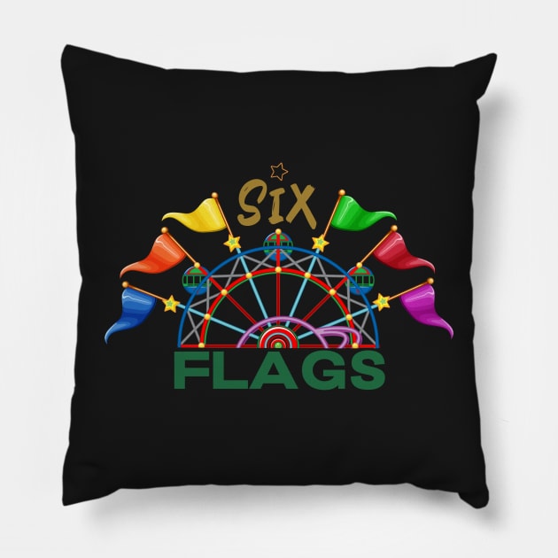 Six Flags Great Adventure Pillow by Ras-man93