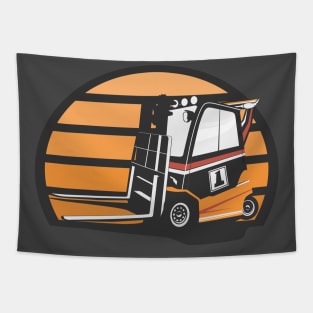 Speeding forklift. Tapestry