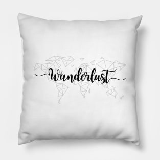 Wanderlust geometric world map Pillow