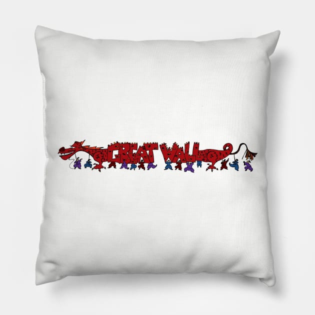 Great Wall of Mushu Pillow by chwbcc