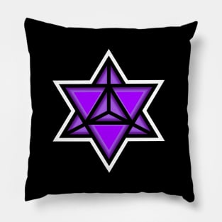 Merkaba Spiritual Symbol in Purple - Sacred Geometry Merkabah Shape - Merkaba Pillow