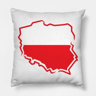 Polish Flag Map Polska Pillow