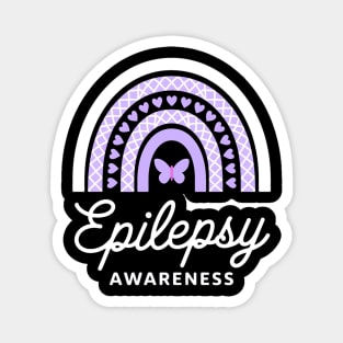 Epilepsy Awareness Boho Rainbow Magnet