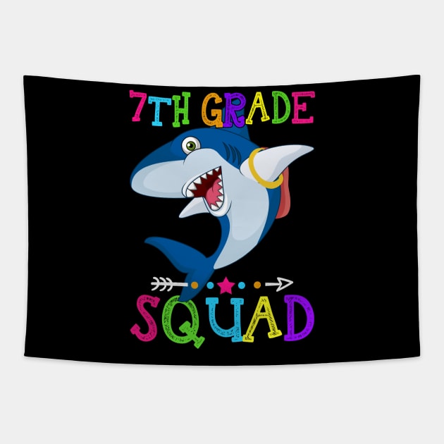 Shark Team 7th Grade Squad Teacher Back To School Tapestry by kateeleone97023