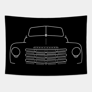 Studebaker 2R5 classic 1950s pickup truck white outline graphic Tapestry