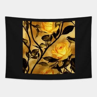 Golden rose watercolor rose Tapestry