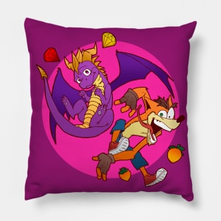Purple Dragon and Orange Demon Pillow