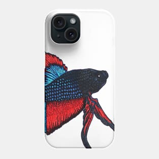 Pointillism Betta Fish Phone Case