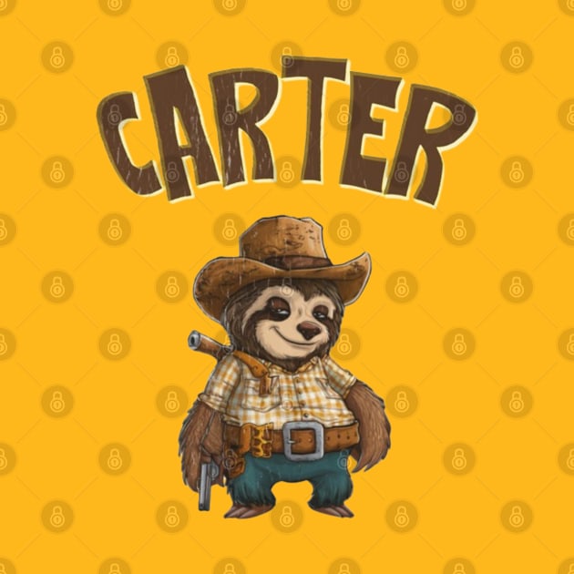 cowboy Sloth carter funny by kiyomisdada