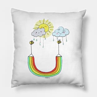 Rain + sun = RAINBOW Pillow