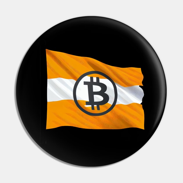 Bitcoin Flag Waving Pin by About Passion