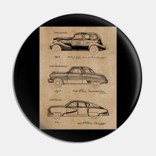 Classic American Cars Patent Prints Pin