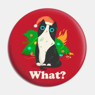 Cat What - Christmas Tree Pin