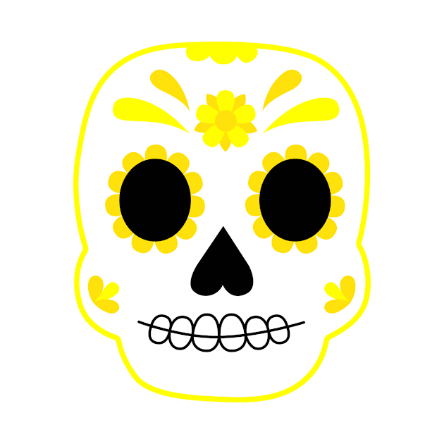 Yellow Sugar Skull by emilypink100