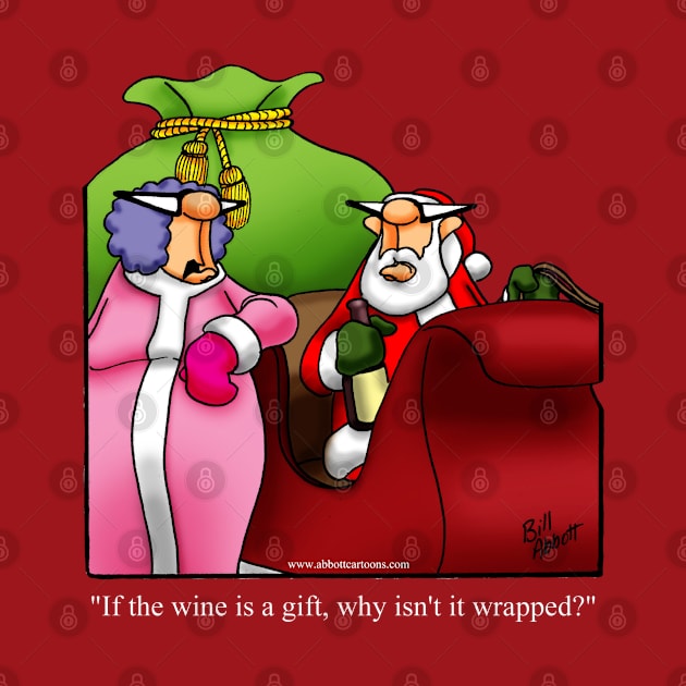 Funny Spectickles Christmas Wine Cartoon by abbottcartoons