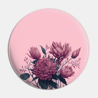 Beautiful bouquet of pink flowers on white background Pin