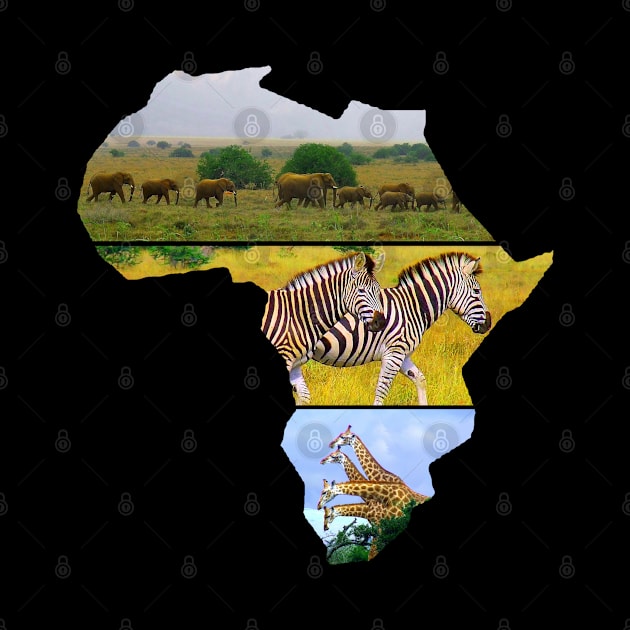 African Wildlife Continent Collage by PathblazerStudios