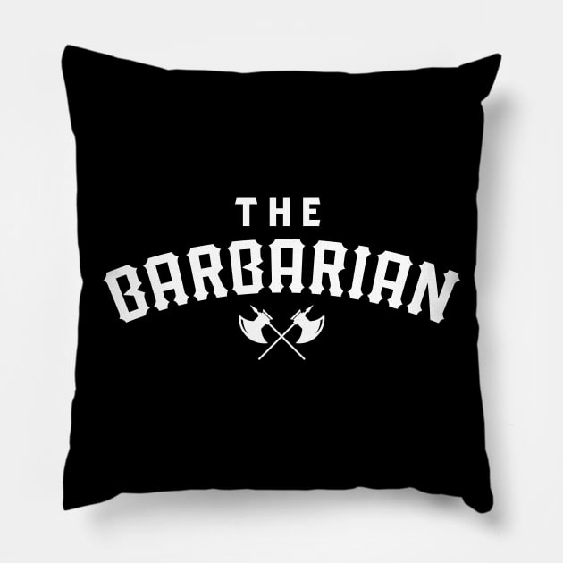 The Barbarian TRPG Character Class Pillow by pixeptional