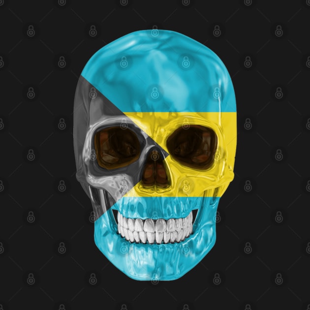 Bahamas Flag Skull - Gift for Bahamian With Roots From Bahamas by Country Flags